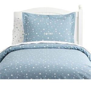Pottery Barn Kids Twin Glow in the Dark Star Pattern Duvet Cover and sheet Set